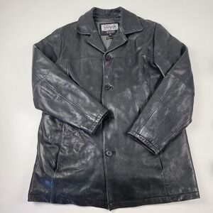 VTG Dean Winchester Wilson's Leather Coat Mens 2XLT Black Thinsulate Overcoat